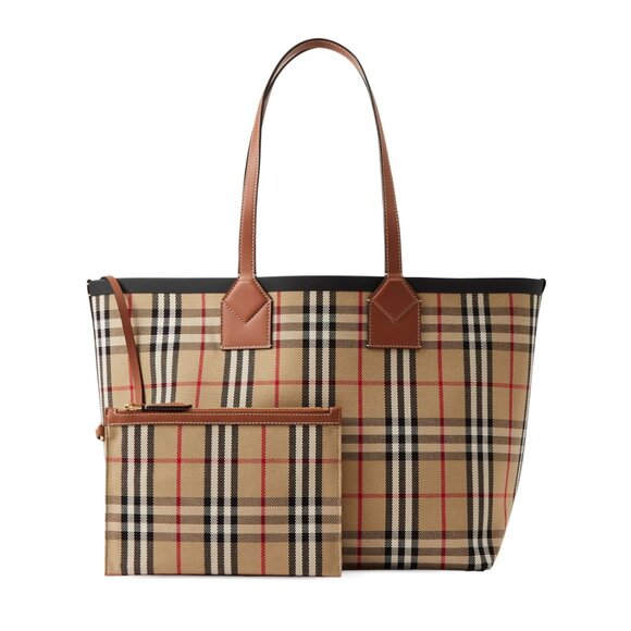 Burberry Medium London Check-Pattern Tote Bag - Picture 3 of 13